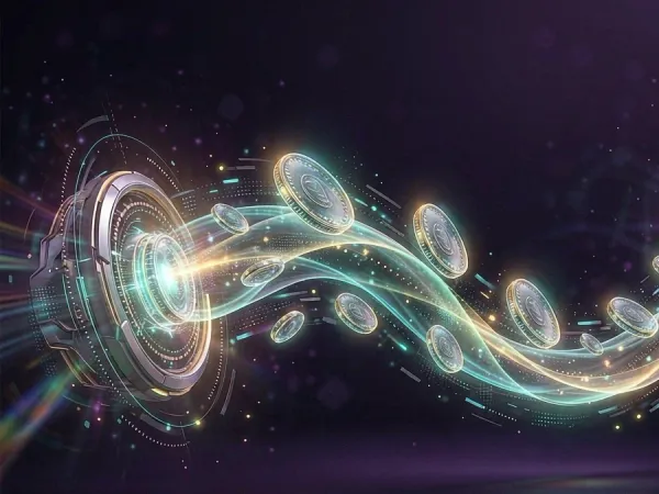six6s + Glowing rings connected by curved streams of light